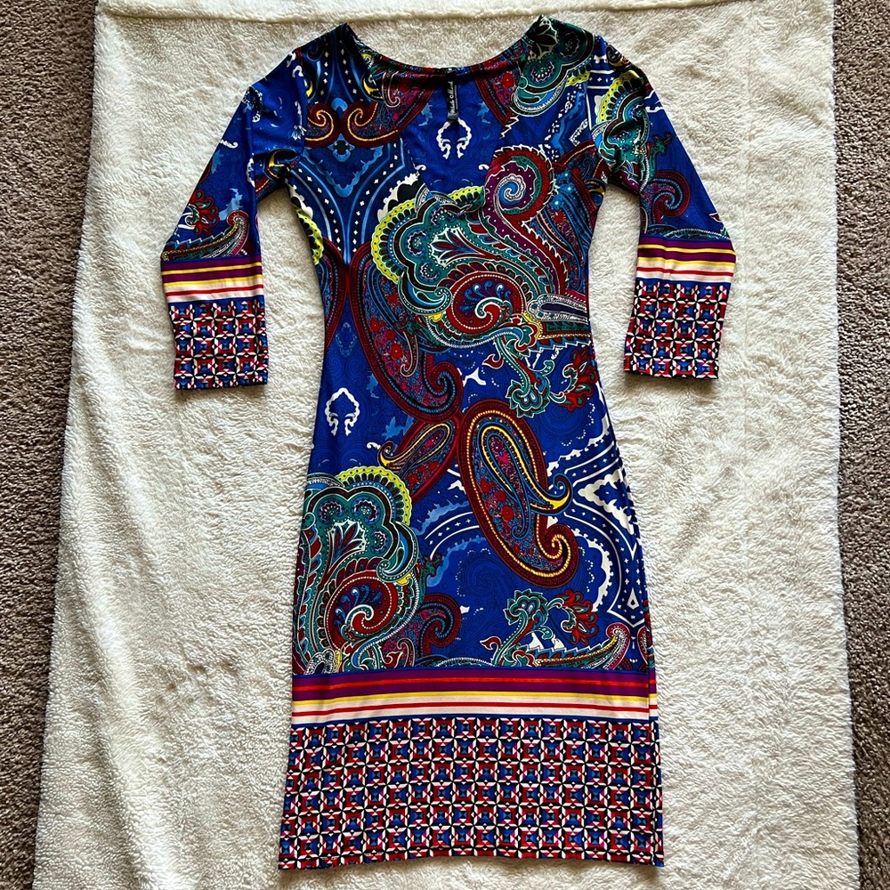 White Mark Paisley Pattern Midi Dress!